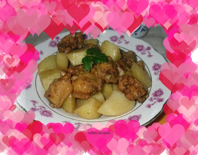 Potato roasted chicken wings