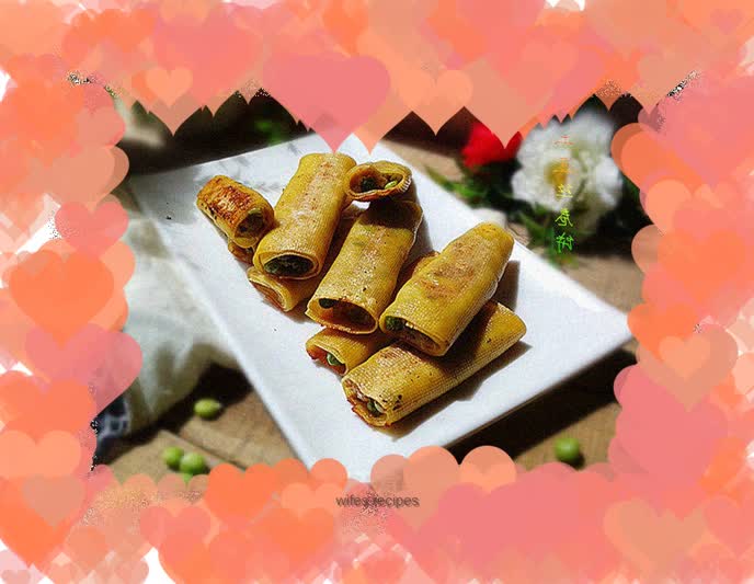 Pea and bean skin meat rolls