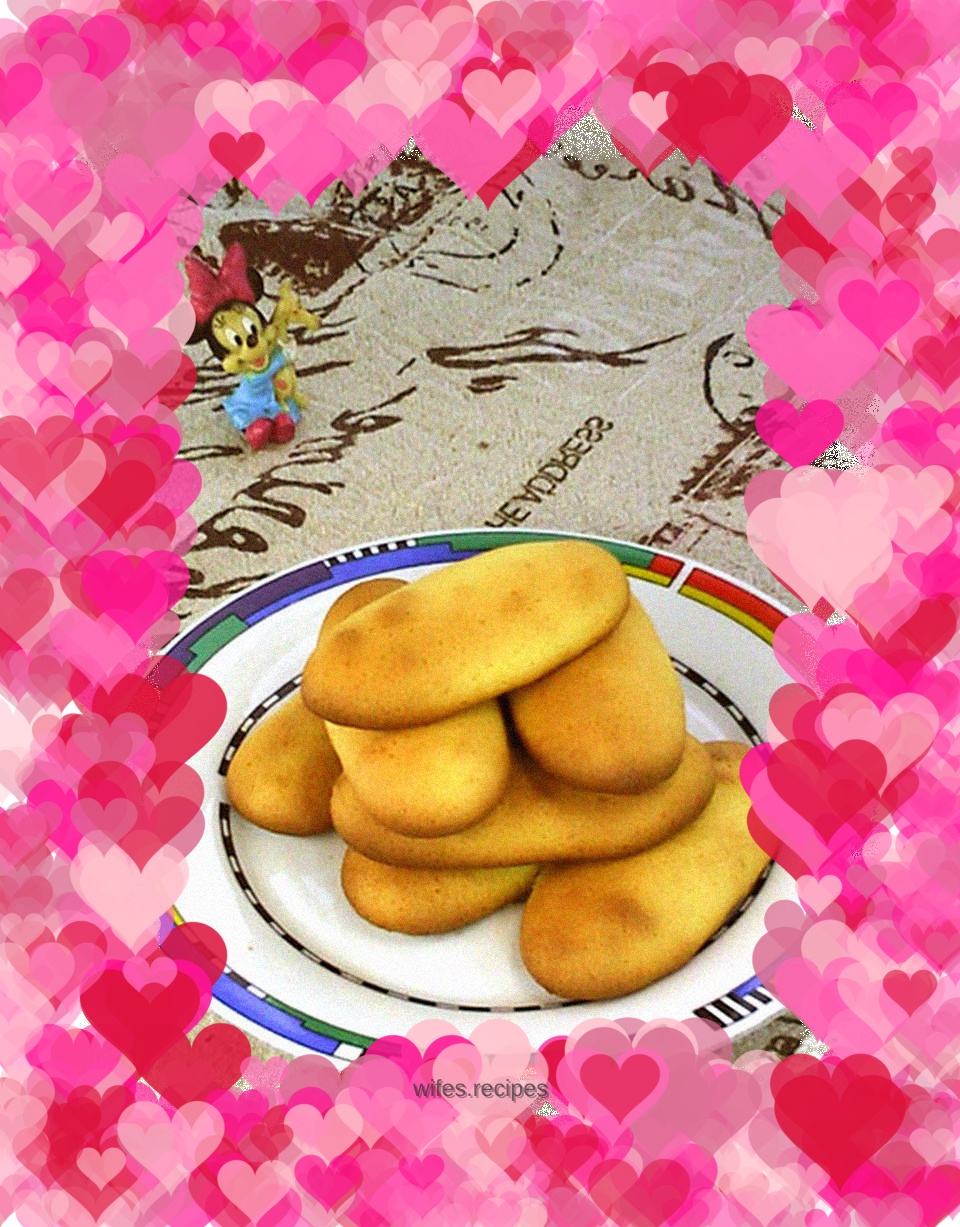 Goose egg version of custard finger biscuits