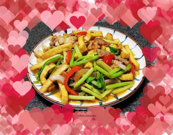 Fried Dried Tofu with Parsley