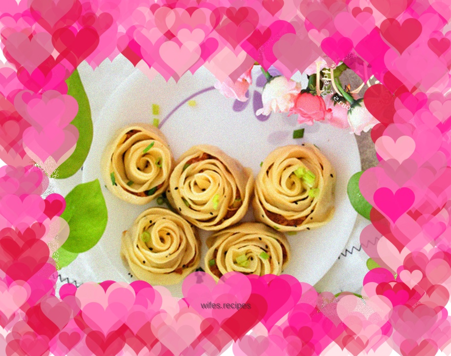 Romantic rose fried dumplings