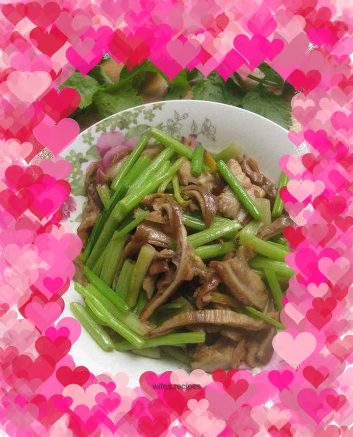 Stir-fried belly with celery