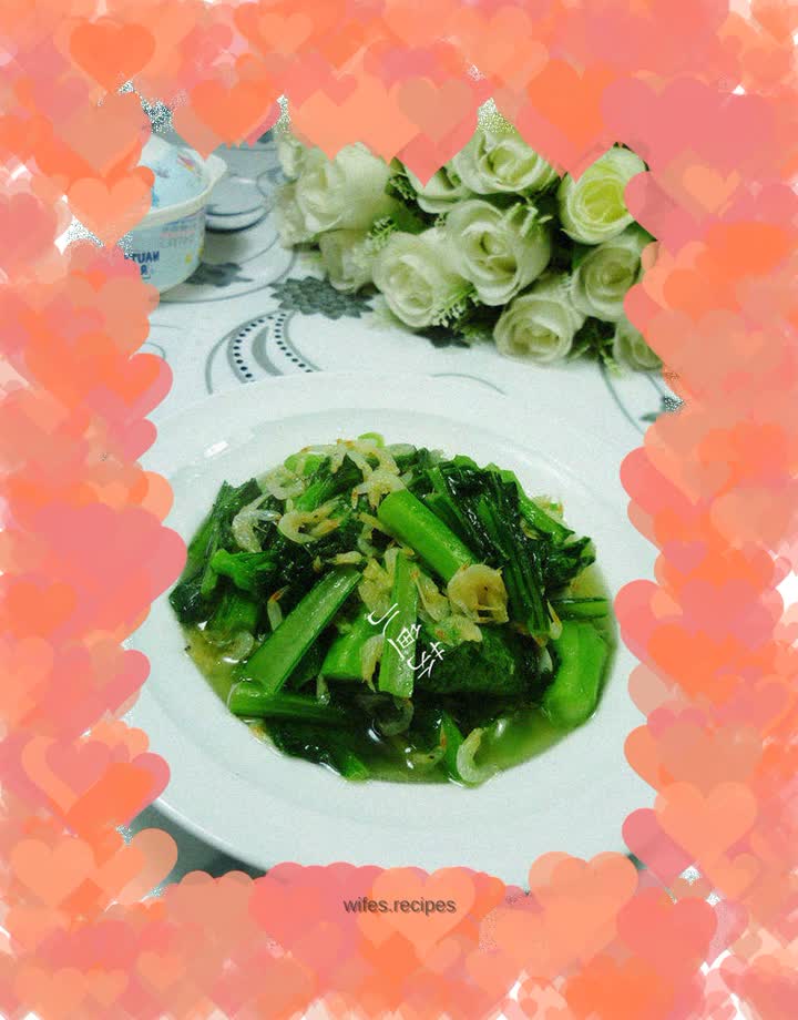 Stir-fried vegetable sprouts with dried shrimps
