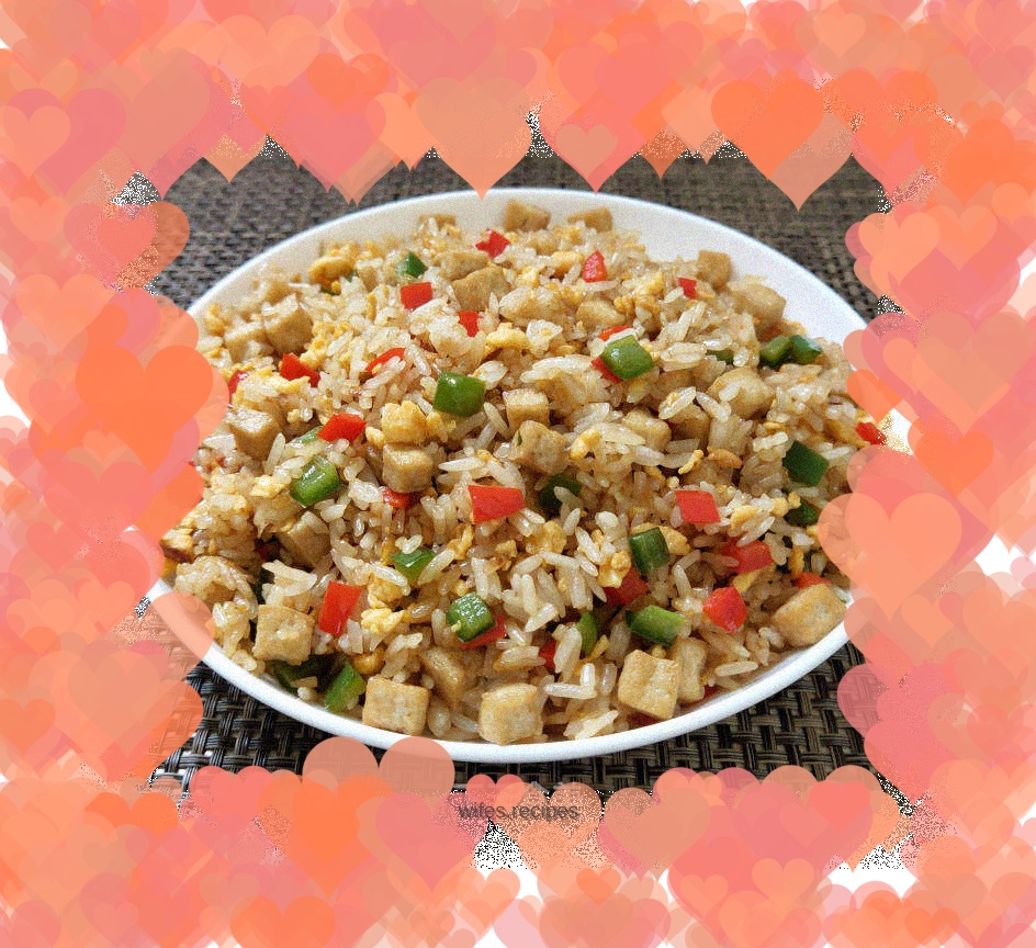 Double pepper tofu and egg fried rice