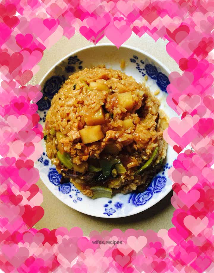 Braised rice with mushrooms and potatoes