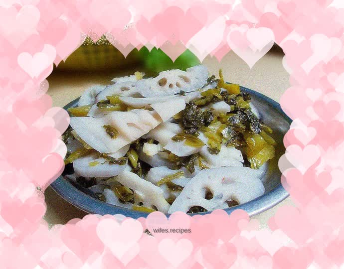 [My canteen dish] Stir-fried pickled cabbage and crispy lotus root slices