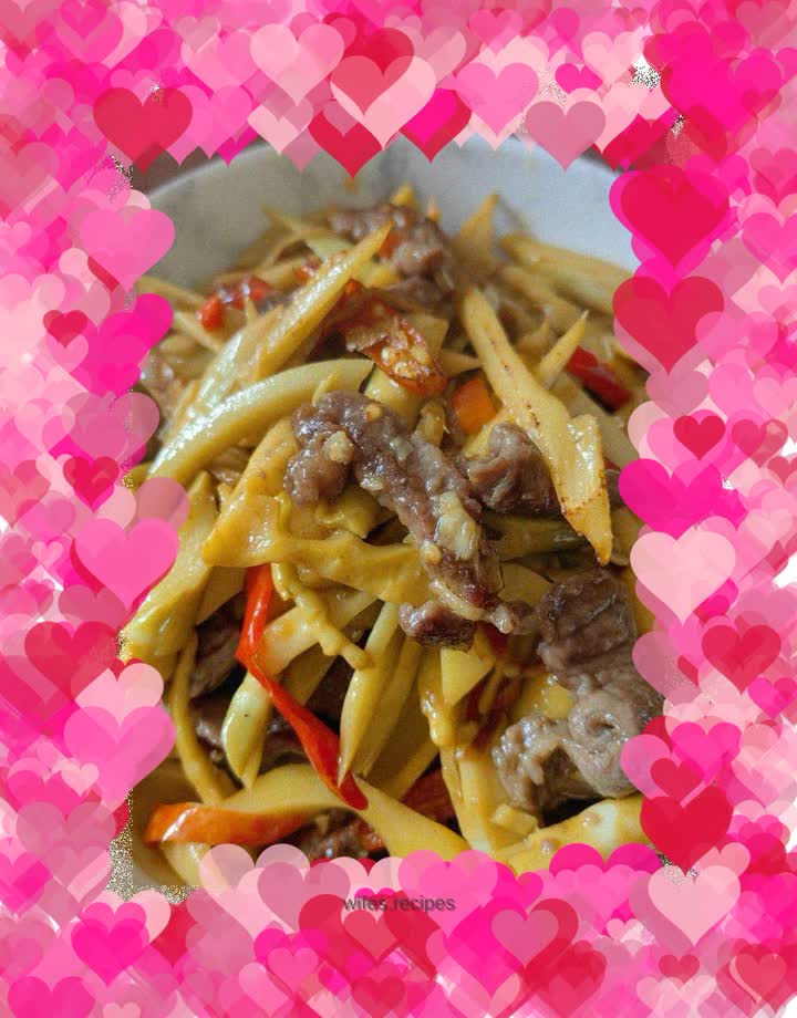 Stir-fried beef with bamboo shoots