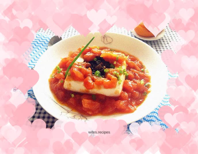 Tomato and wild rice stuffed tofu