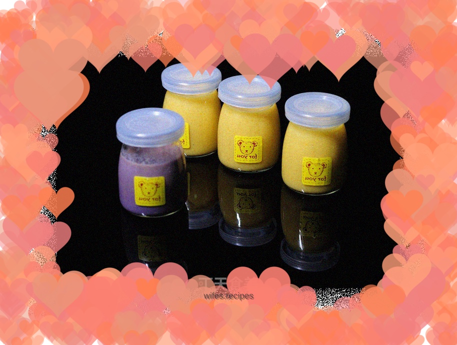 Mango Pudding and Purple Sweet Potato Pudding