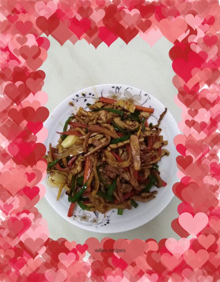 Fried pork with shredded squid