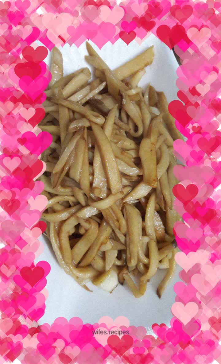 Stir-fried king oyster mushrooms