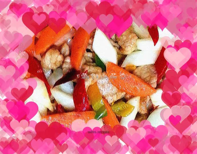 Cute as white jade fried pork slices with Chinese cabbage