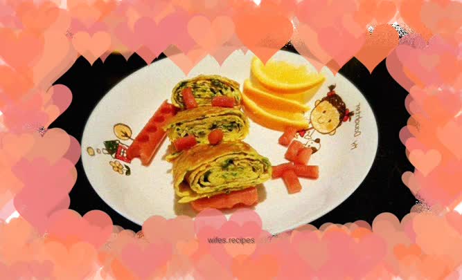 Fried leek and thick egg