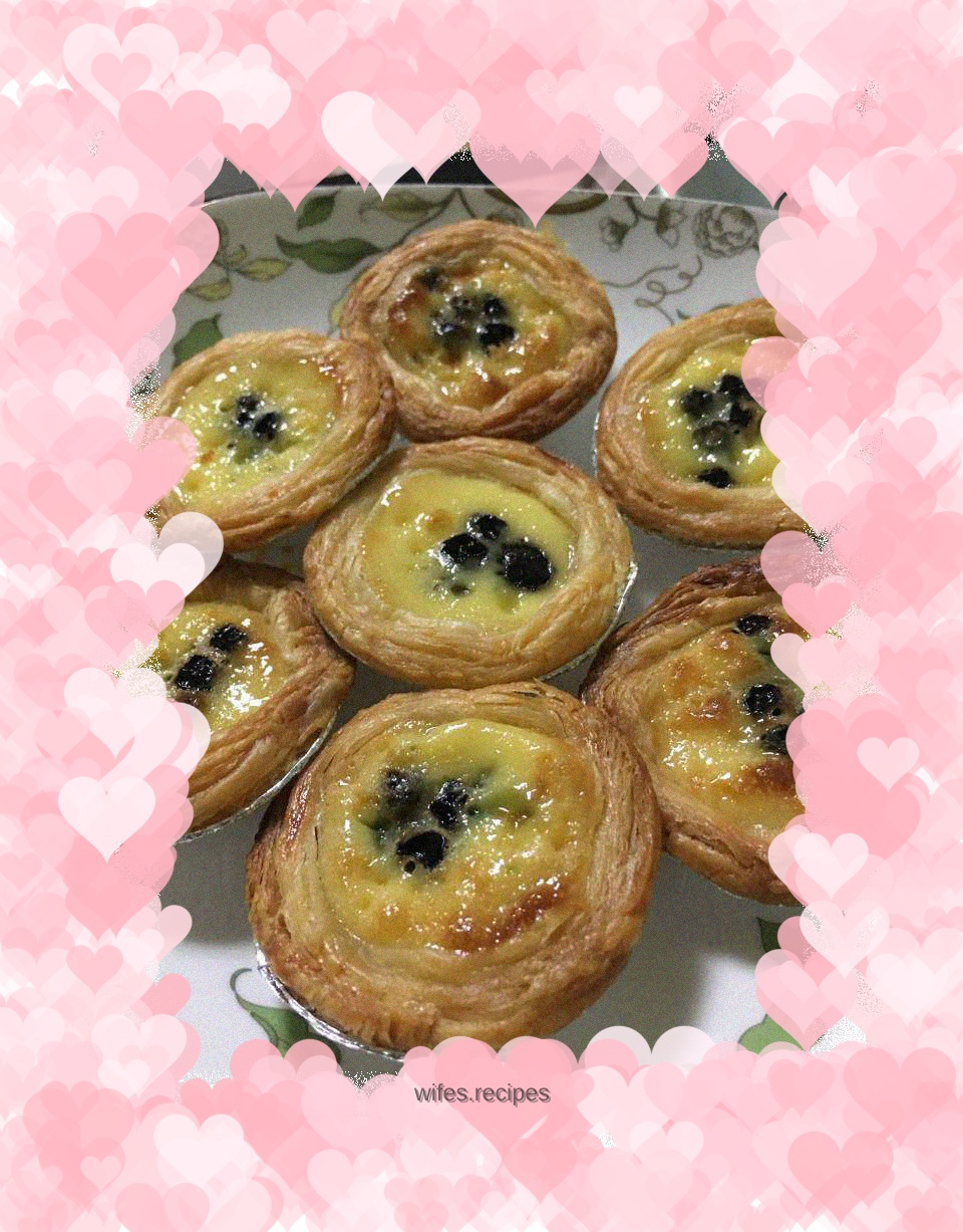 Easy to make blueberry egg tart