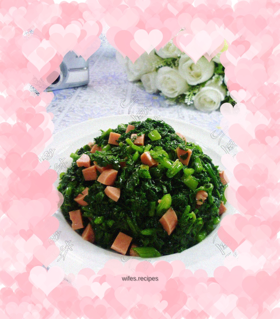 Ham sausage mixed with chrysanthemum