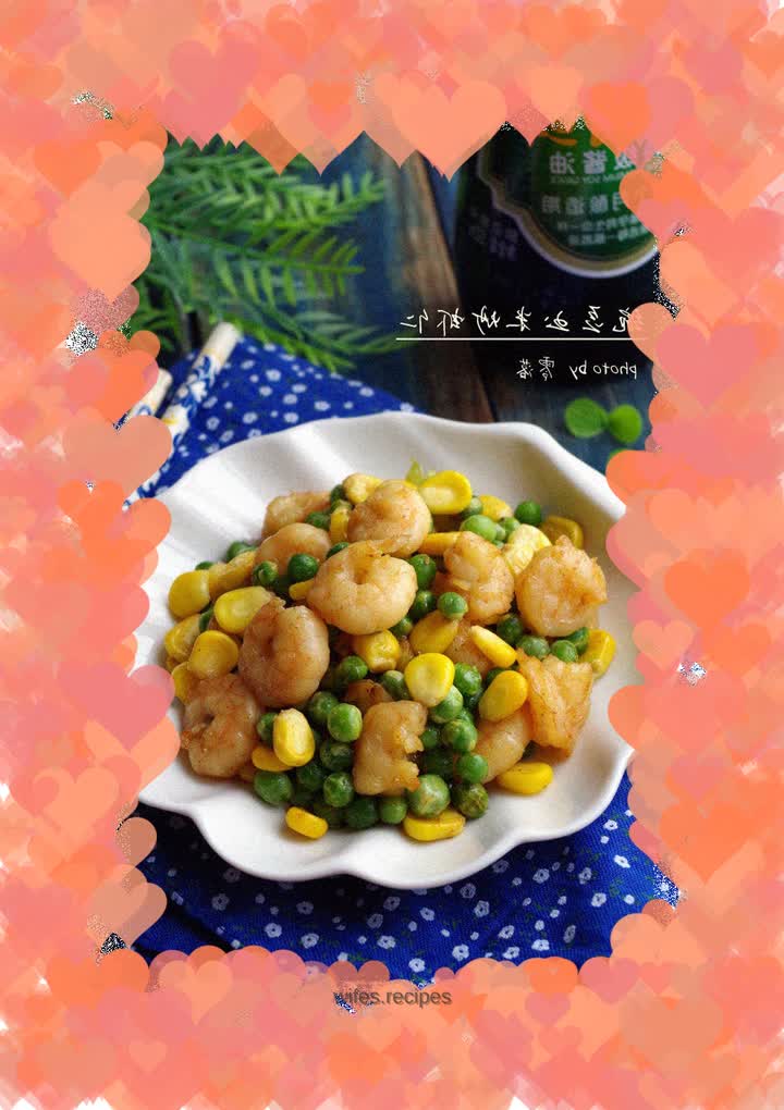 [Jin Yu Man Tang] Stir-fried shrimps with peas and corn