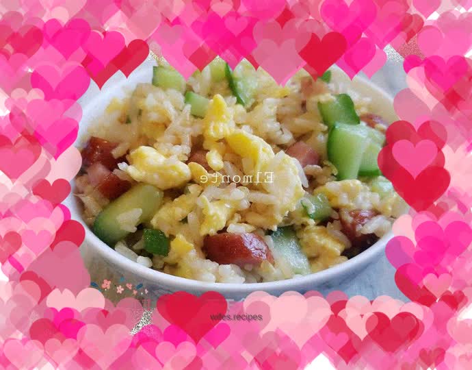 Cucumber and egg fried rice