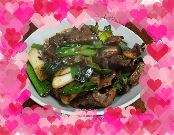 Stir-fried pork liver with green garlic