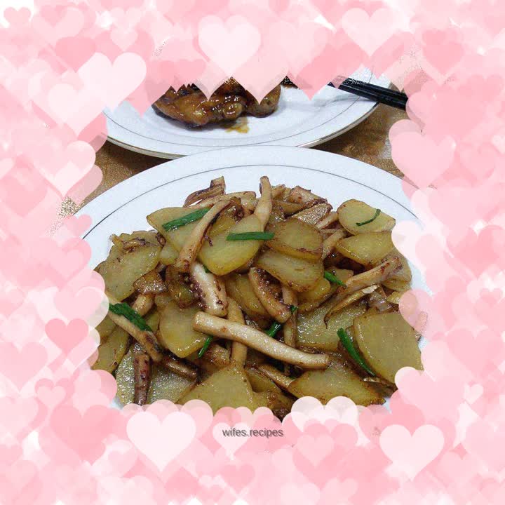 Squid and fried potatoes