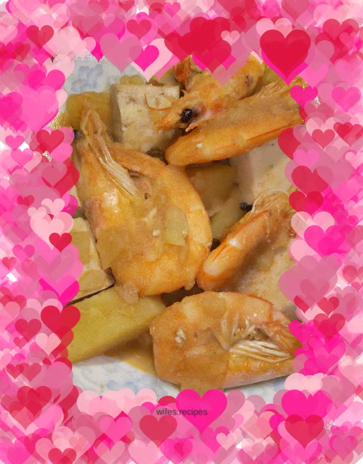 Shrimp stewed with tofu