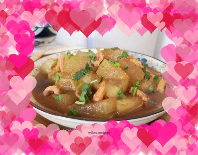 Braised shrimps with winter melon