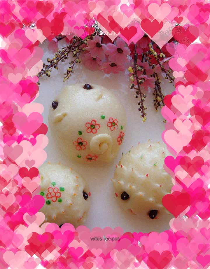 Hedgehog Mouse Style Steamed Buns (Bean Paste Buns)