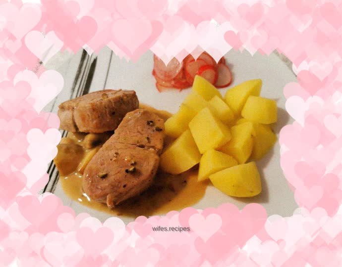 Creamy Mushroom and Pepper Sauce with Pan-Seared Pork Tenderloin