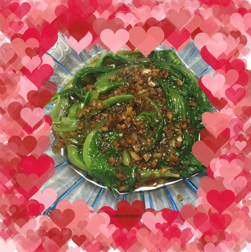 Lettuce with garlic oil