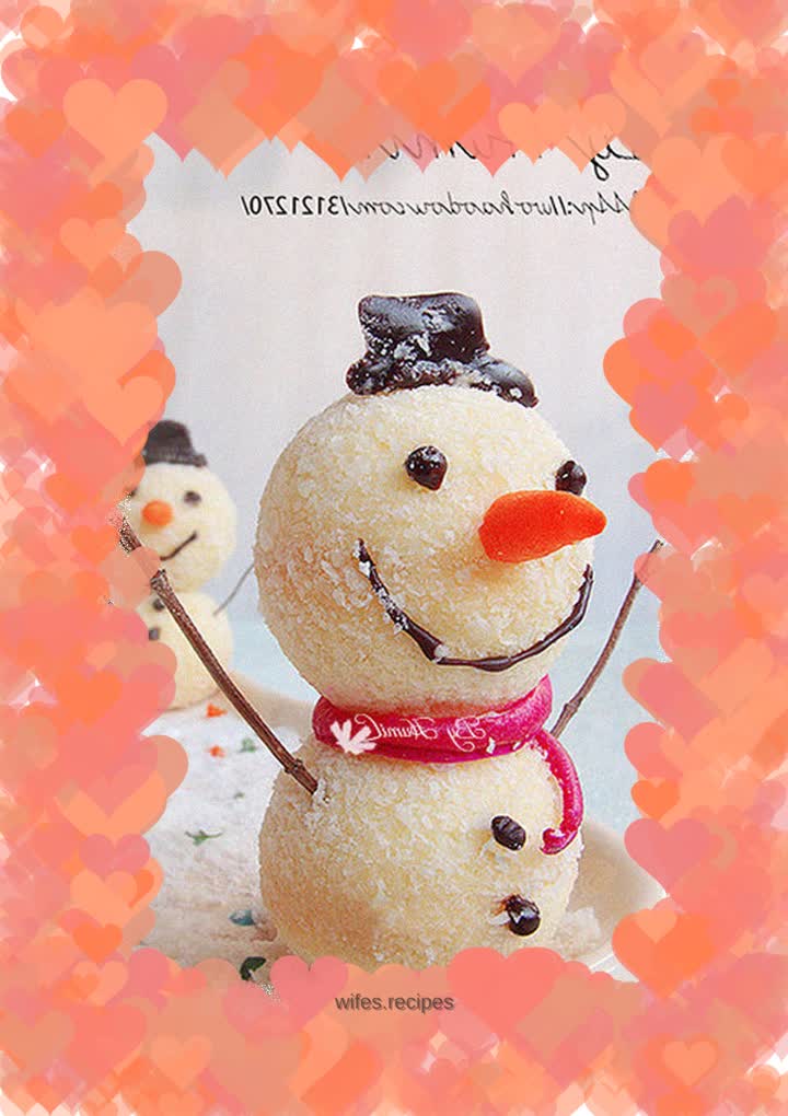 Christmas snowman chiffon cake