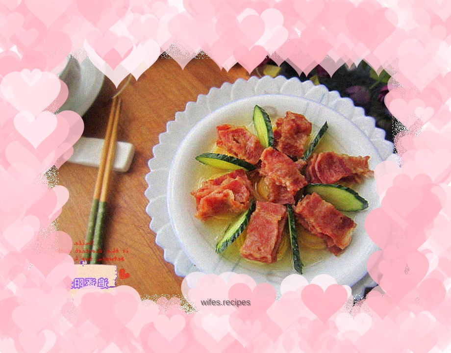 Steamed bacon with bamboo shoots