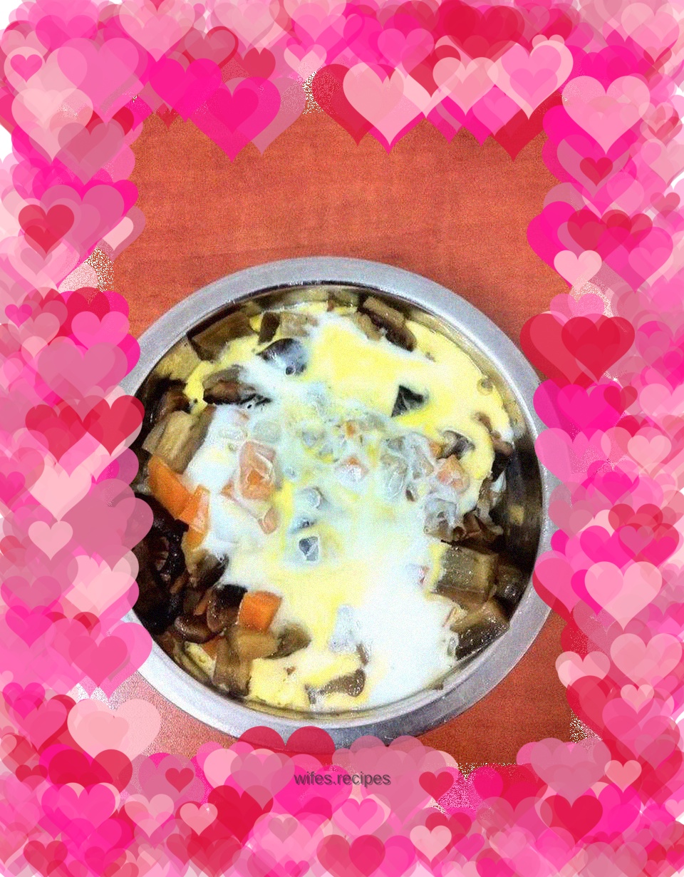 Steamed Rice with Diced Eggplant and Egg