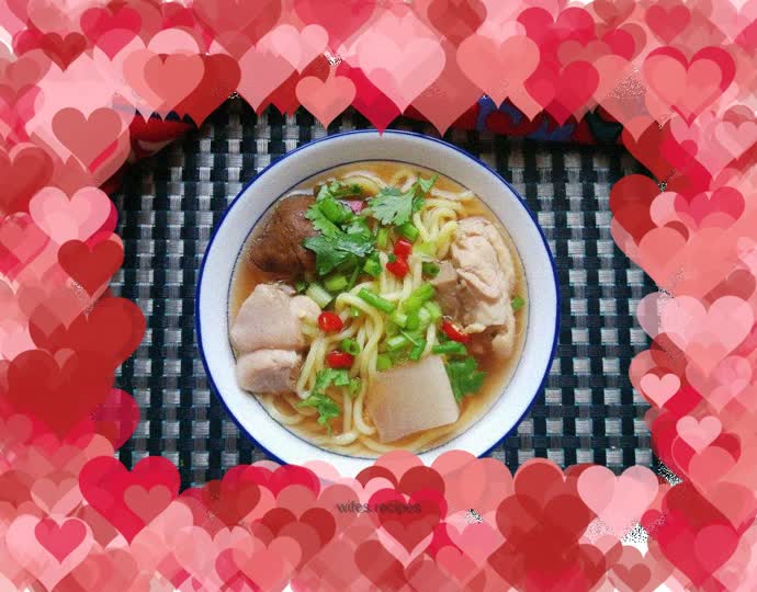 Red Mushroom Chicken Soup Cart Noodles