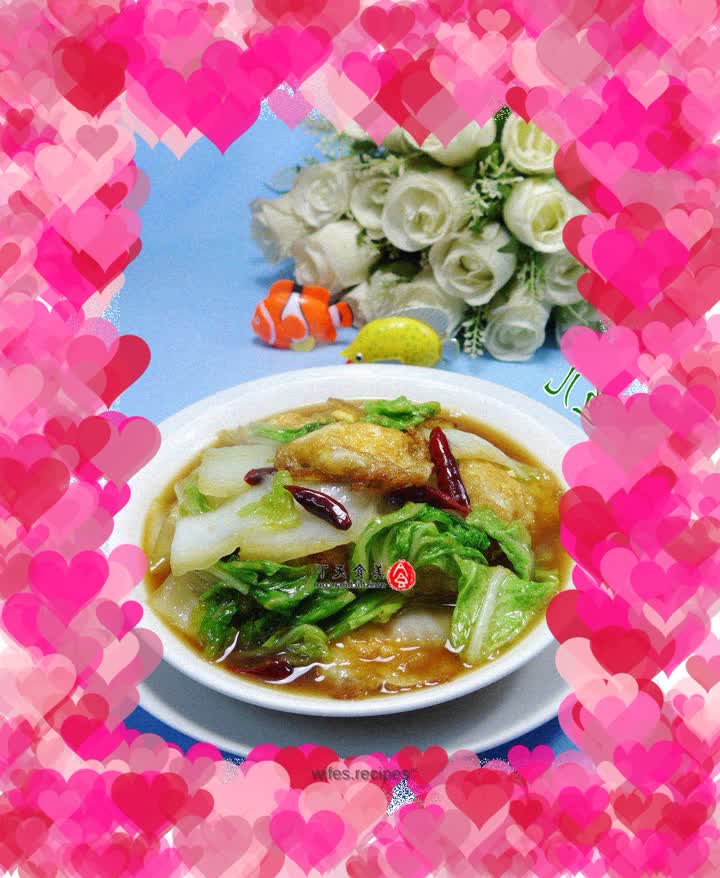 Boiled cabbage with quail eggs
