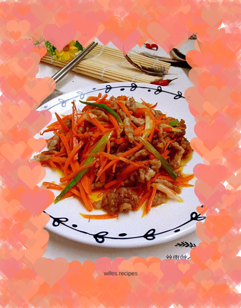 Stir-fried shredded pork with carrots