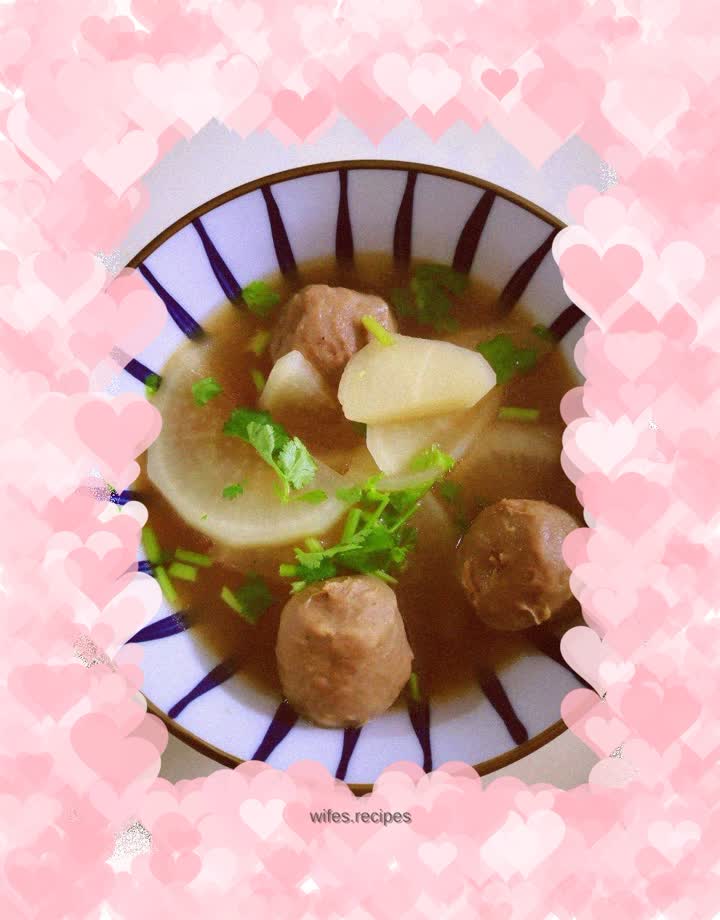 Radish and Beef Meatball Soup