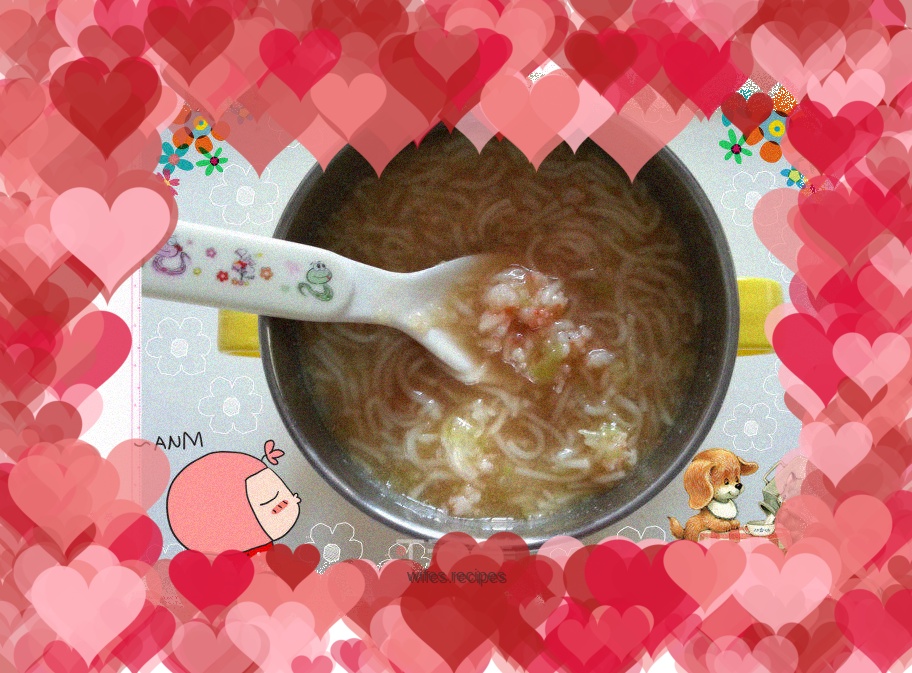 Baby shrimp and vegetable noodles