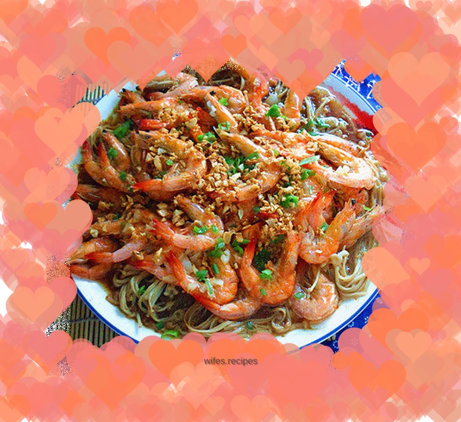 Steamed Shrimp with Garlic Day Needle Powder