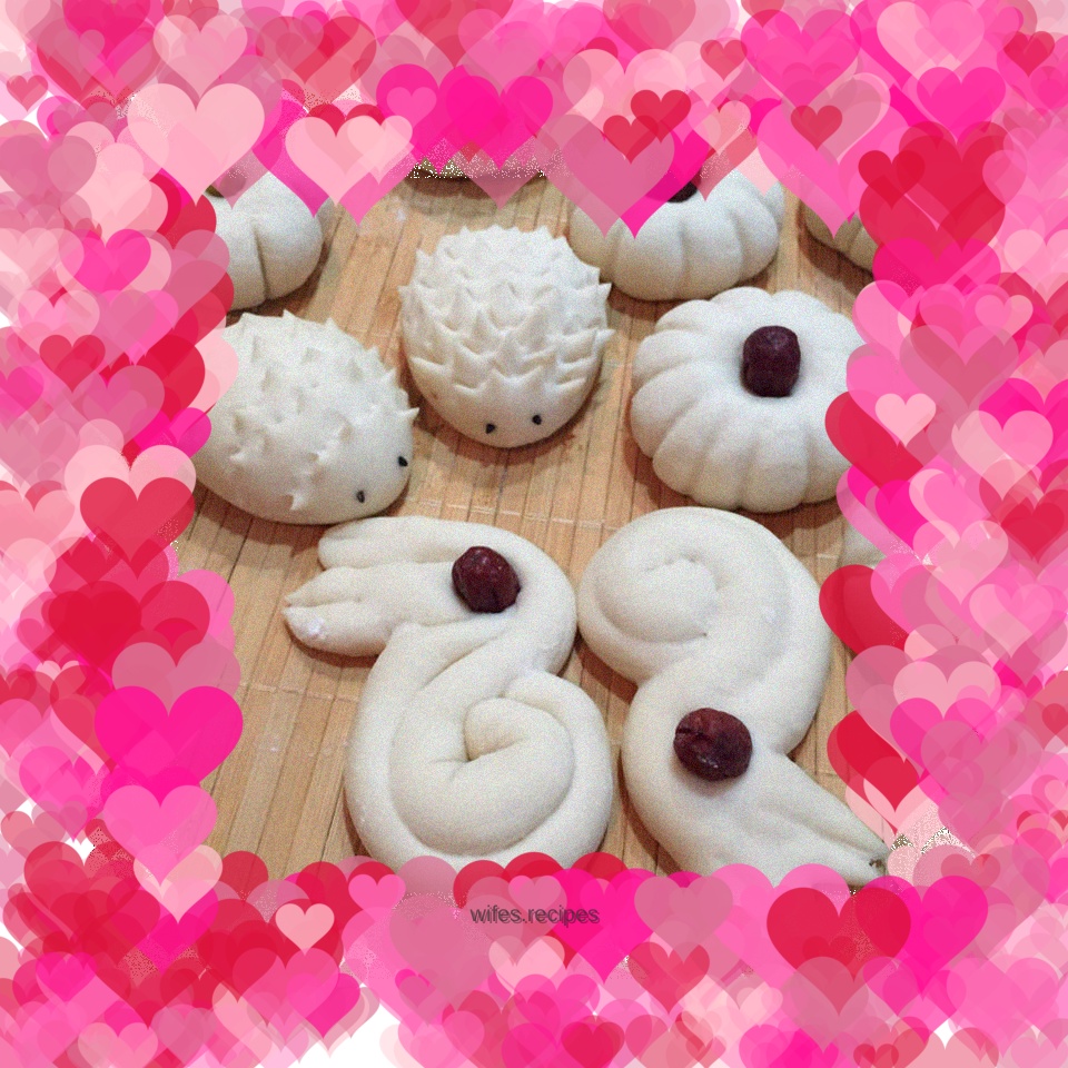 Spring Festival fancy steamed buns with bean paste