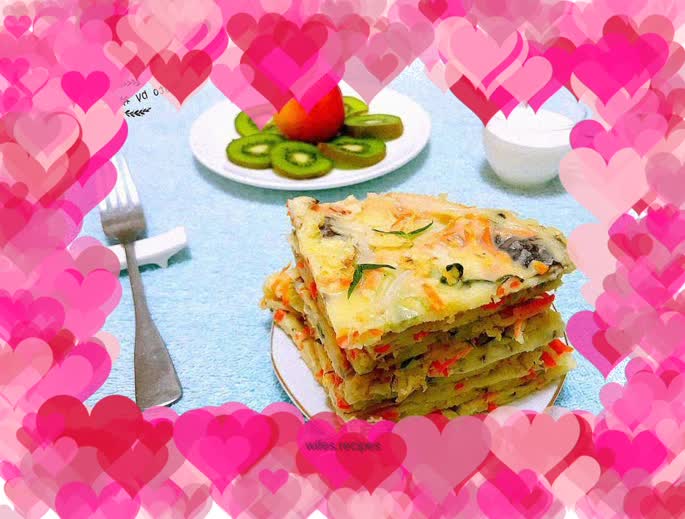 Seasonal vegetable egg pancake