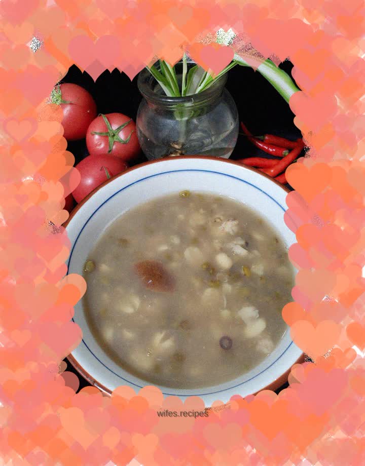 Lotus seed, mung bean and tangerine peel syrup