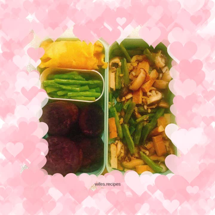 Purple sweet potato thick egg bento