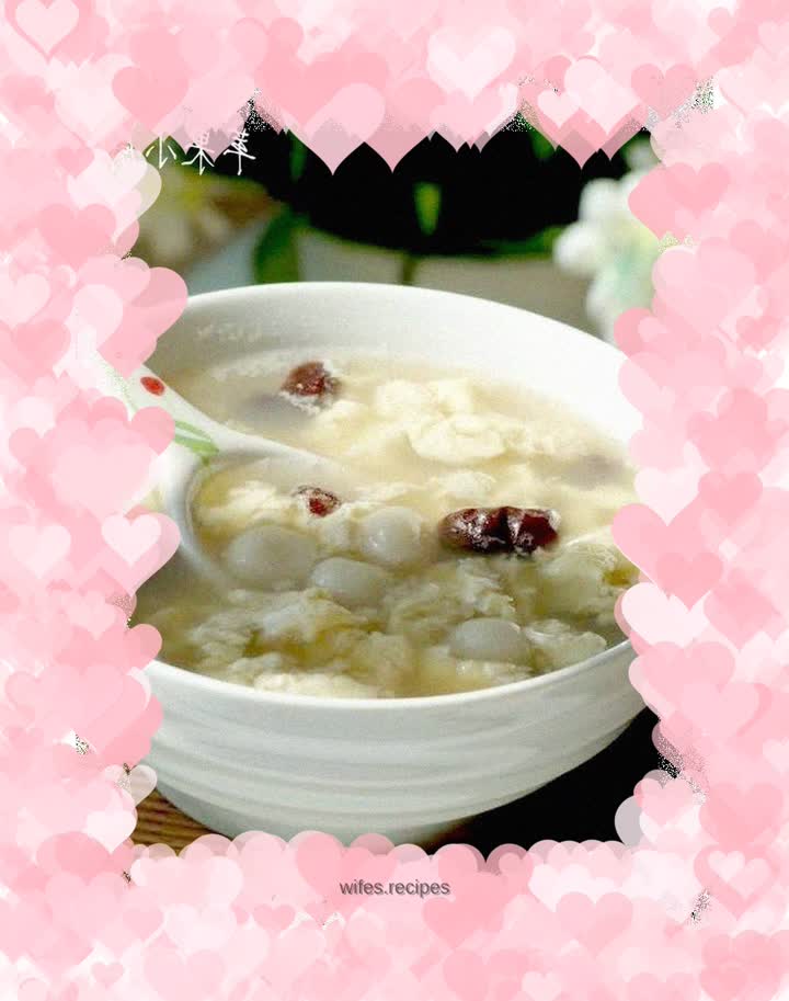 Red date dumplings and egg drop soup