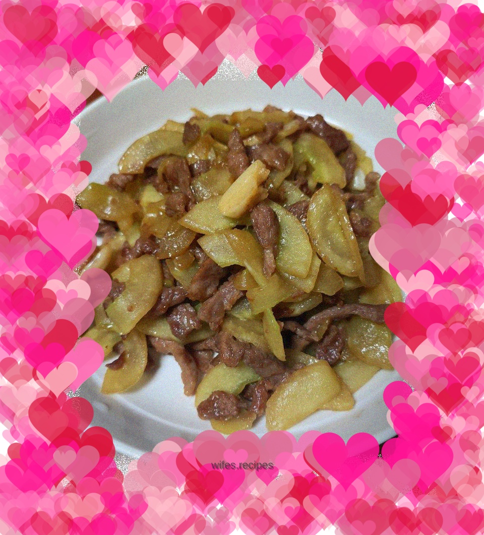 Stir-fried white melon with shredded pork