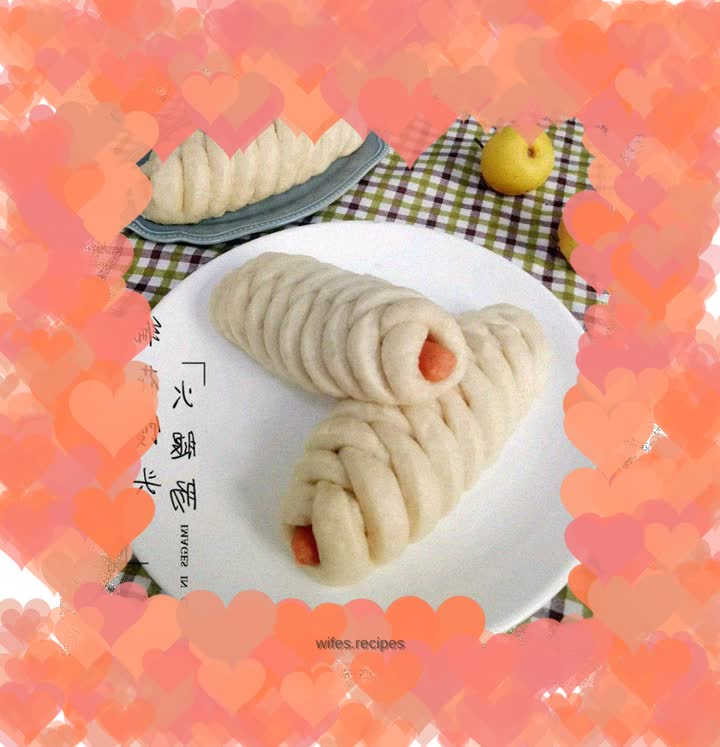 Ham sausage braided steamed buns
