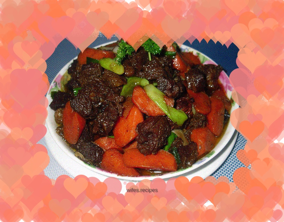 Grilled beef brisket with carrots
