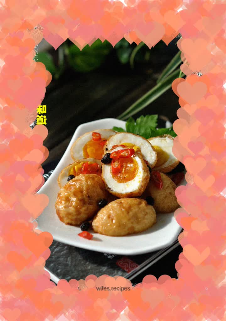 Tiger skinned eggs with soy sauce