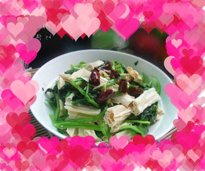 Spinach mixed with yuba