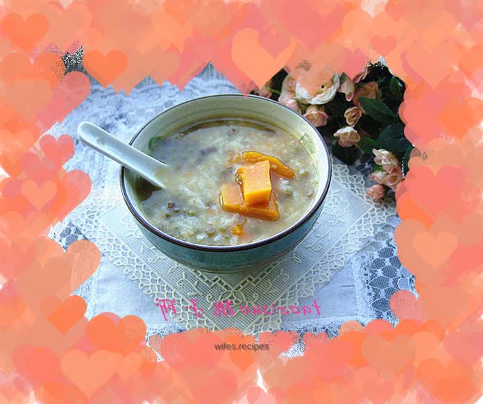 Pumpkin and mung bean porridge