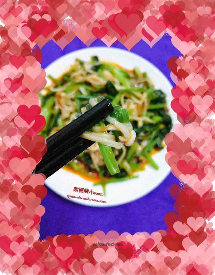 Spring Spinach with Cold Enoki Mushrooms~Spicy Spinach with Enoki Mushrooms