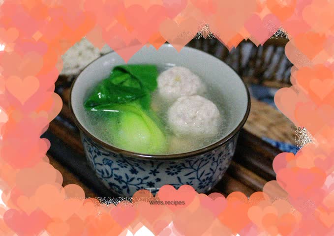 Tofu and meatball soup